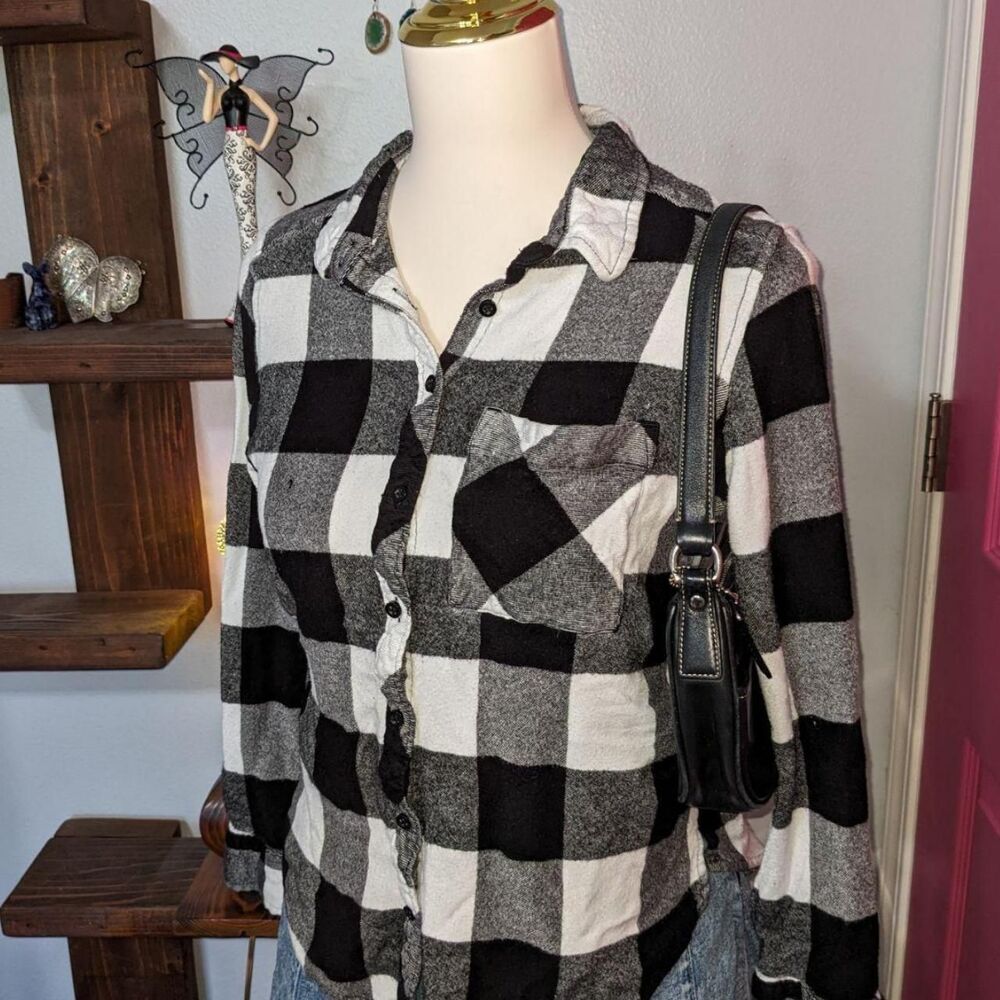 y2k Arizona Jean Co Plaid Flannel Top Large (L)